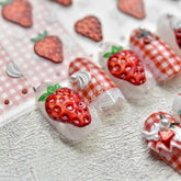 Strawberry Nail Stickers, Nail Decal Art, Strawberry Nail Decals, Cute Nail Stickers, Kawaii Nail Stickers, 5D Embossed - Miss Fairy Nails